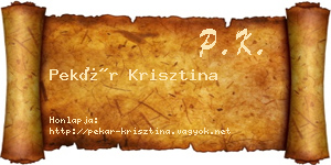 Pekár Krisztina névjegykártya