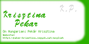 krisztina pekar business card